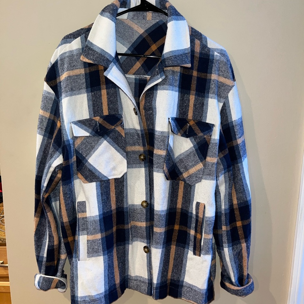 Plaid Button-Up Jacket